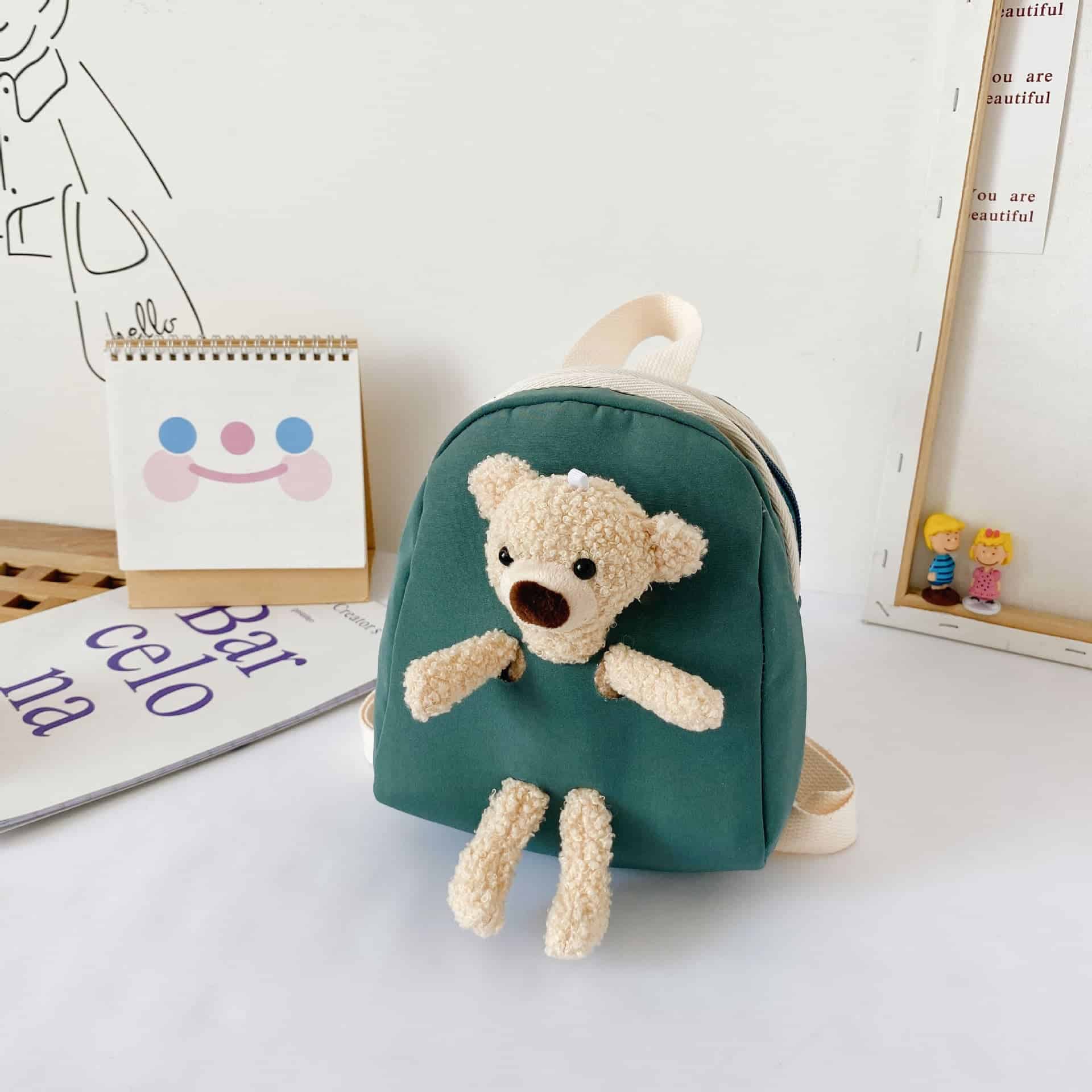 Ryggsäck Barn Teddy Björn Grön